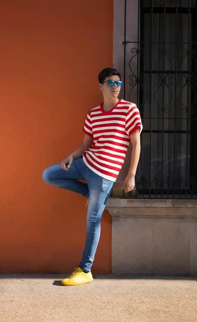 Striped man