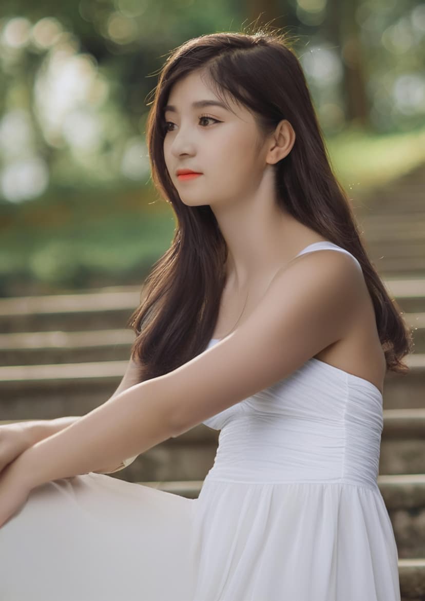 Woman in white dress