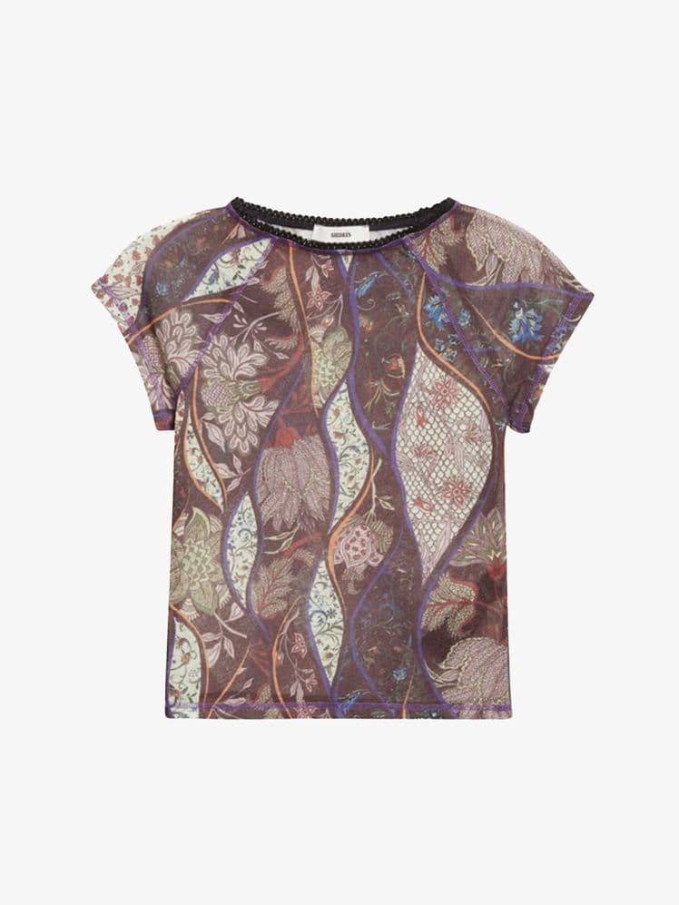 Dora floral paisley mesh top